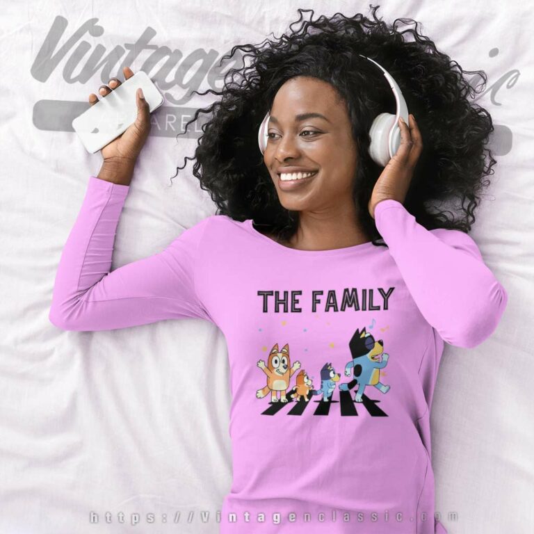 Personalized Bluey Family Long Sleeve Tee Personalized Bluey Family Long Sleeve Tee