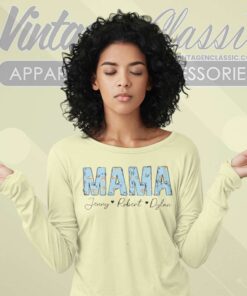 Personalized Bluey Mama Floral Mothers Day Long Sleeve Tee