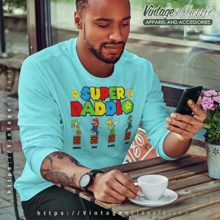 Personalized Super Daddio Mario Game Sweatshirt Personalized Super Daddio Mario Game Sweatshirt