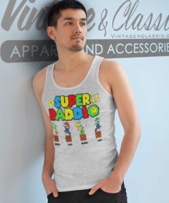 Personalized Super Daddio Mario Game Tank Top Racerback