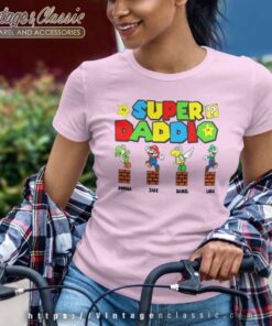 Personalized Super Daddio Mario Game Women TShirt