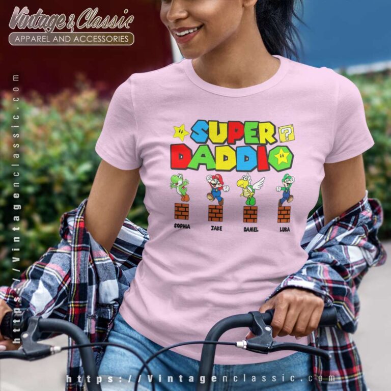 Personalized Super Daddio Mario Game Women TShirt Personalized Super Daddio Mario Game Women TShirt