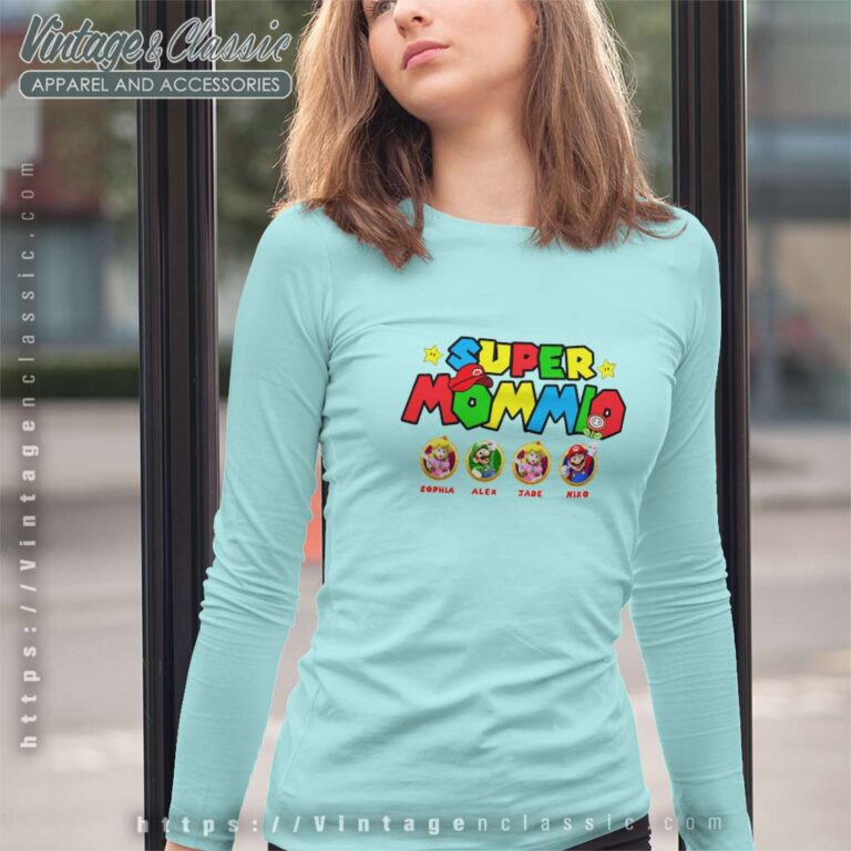 Personalized Super Mommio Mothers Day Long Sleeve Tee Personalized Super Mommio Mothers Day Long Sleeve Tee