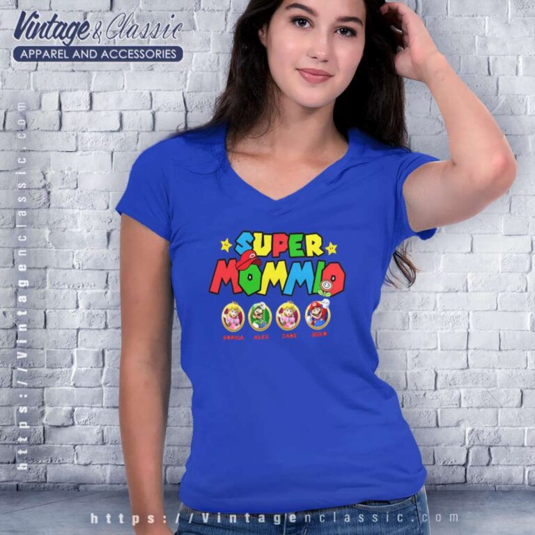 Personalized Super Mommio Mothers Day V Neck TShirt Personalized Super Mommio Mothers Day V Neck TShirt
