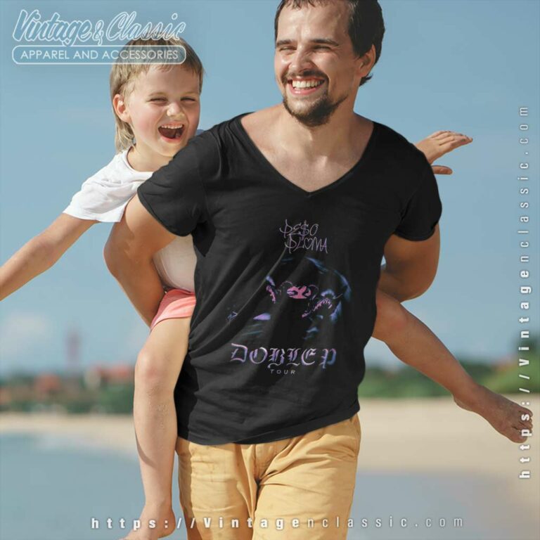 Peso Pluma Shirt Music Doble P Tour 2023 V Neck TShirt Peso Pluma Shirt Music Doble P Tour 2023 V Neck TShirt