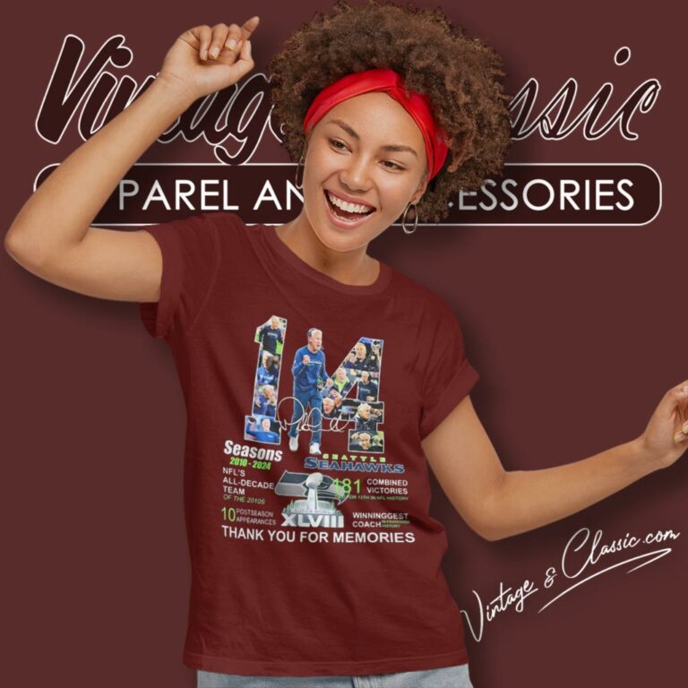 Pete Carroll Seahawks 14 Seasons 2010 2024 Thank You For Memories Women T Shirt Pete Carroll Seahawks 14 Seasons 2010 2024 Thank You For Memories Women T Shirt