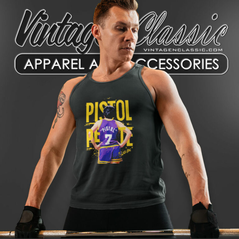 Pete Maravich Utah Jazz Signature Tank Top Racerback Pete Maravich Utah Jazz Signature Tank Top Racerback