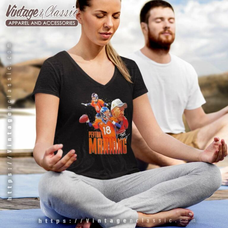 Peyton Manning Denver Broncos V Neck TShirt Peyton Manning Denver Broncos V Neck TShirt