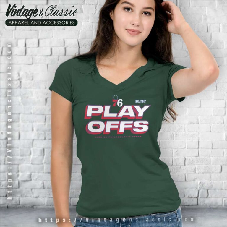 Philadelphia 76ers 2023 Nba Playoffs V Neck TShirt Philadelphia 76ers 2023 Nba Playoffs V Neck TShirt