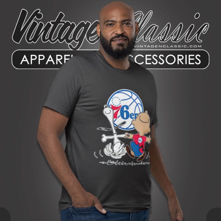 Philadelphia 76ers Charlie Brown Snoopy T Shirt Philadelphia 76ers Charlie Brown Snoopy T Shirt