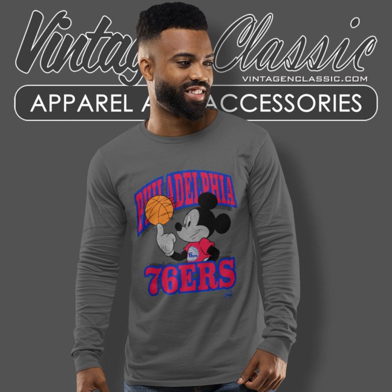Philadelphia 76ers Disney Mickey Team Long Sleeve Tee Philadelphia 76ers Disney Mickey Team Long Sleeve Tee