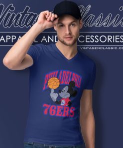 Philadelphia 76ers Disney Mickey Team V Neck TShirt