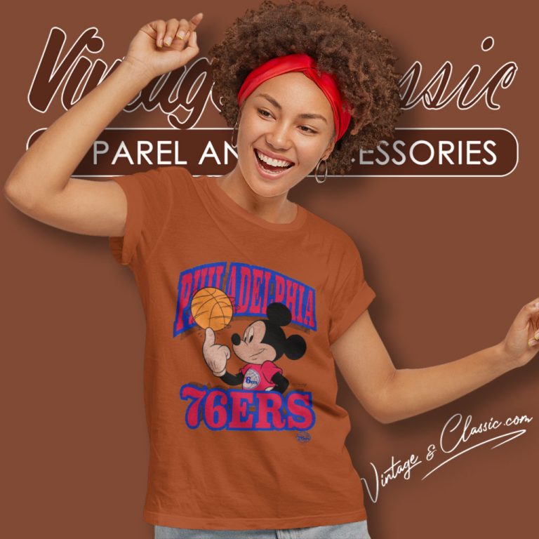 Philadelphia 76ers Disney Mickey Team Women T Shirt Philadelphia 76ers Disney Mickey Team Women T Shirt