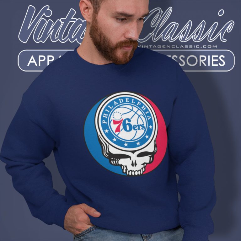 Philadelphia 76ers Grateful Dead Steal Your Face Sweatshirt Philadelphia 76ers Grateful Dead Steal Your Face Sweatshirt