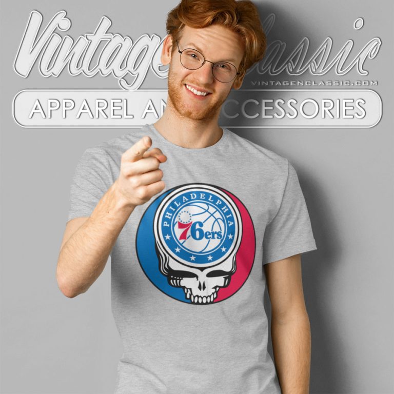 Philadelphia 76ers Grateful Dead Steal Your Face T Shirt Philadelphia 76ers Grateful Dead Steal Your Face T Shirt