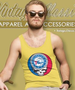 Philadelphia 76ers Grateful Dead Steal Your Face Tank Top Racerback