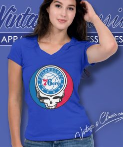 Philadelphia 76ers Grateful Dead Steal Your Face V Neck TShirt