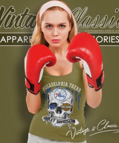 Philadelphia 76ers Harley Davidson Skull Tank Top Racerback