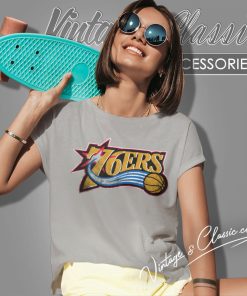 Philadelphia 76ers Vintage Nba Basketball Women T Shirt