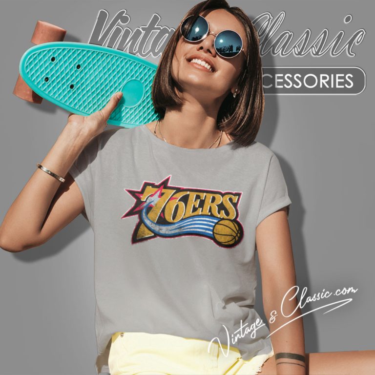 Philadelphia 76ers Vintage Nba Basketball Women T Shirt Philadelphia 76ers Vintage Nba Basketball Women T Shirt