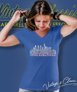 Philadelphia Basketball Shirt Philadelphia City Skyline V Neck TShirt