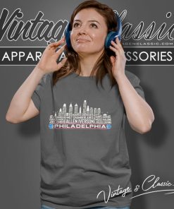 Philadelphia Basketball Shirt Philadelphia City Skyline Women T Shirt