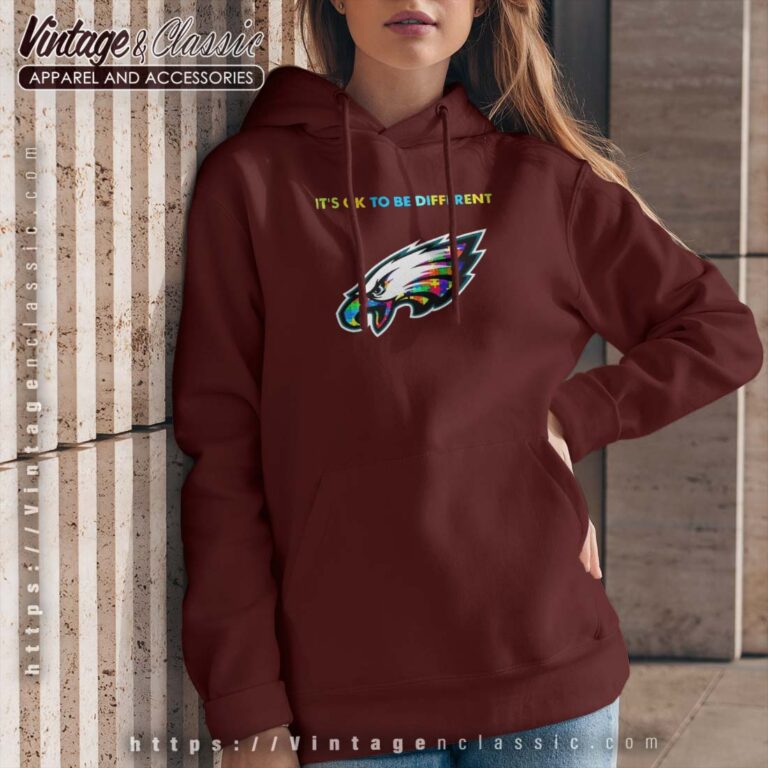 Philadelphia Eagles Autism Its Ok To Be Different Hoodie Women Philadelphia Eagles Autism Its Ok To Be Different Hoodie Women