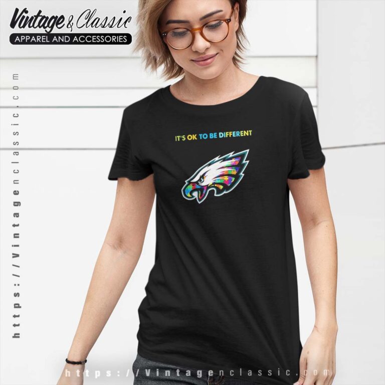 Philadelphia Eagles Autism Its Ok To Be Different Tshirt Women Philadelphia Eagles Autism Its Ok To Be Different Tshirt Women