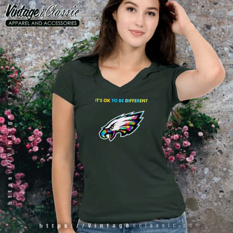 Philadelphia Eagles Autism Its Ok To Be Different Vneck Philadelphia Eagles Autism Its Ok To Be Different Vneck