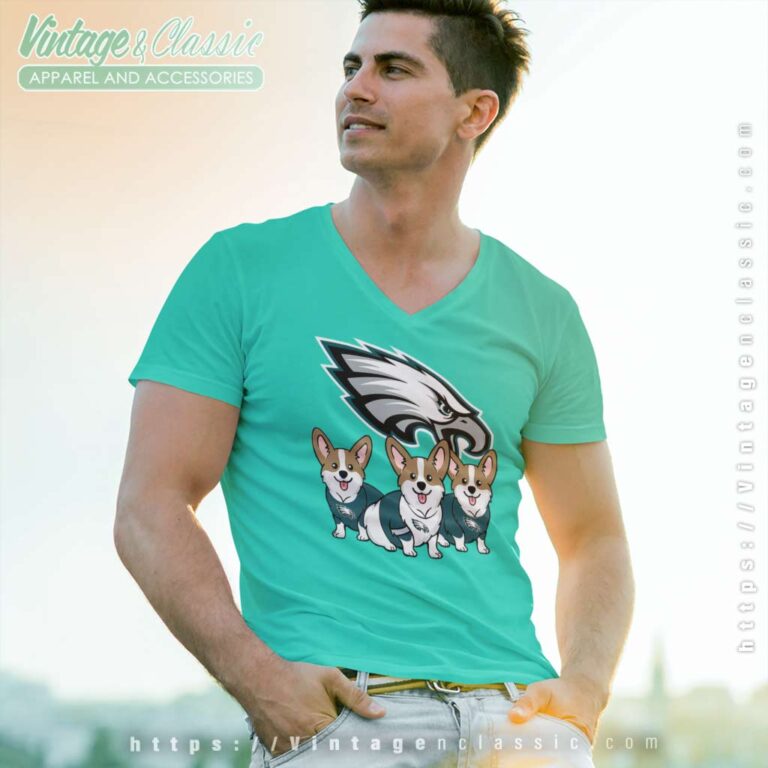 Philadelphia Eagles Corgi Champions V Neck TShirt Philadelphia Eagles Corgi Champions V Neck TShirt
