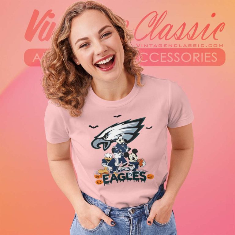 Philadelphia Eagles Football Mickey And Friends Halloween Women TShirt Philadelphia Eagles Football Mickey And Friends Halloween Women TShirt