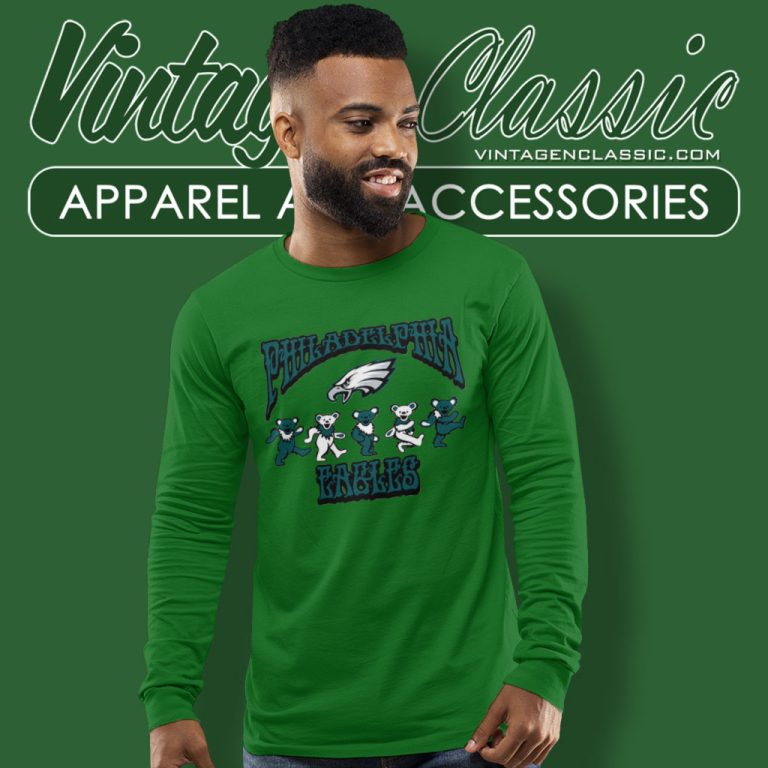 Philadelphia Eagles Grateful Dead Dancing Bears Long Sleeve Tee Philadelphia Eagles Grateful Dead Dancing Bears Long Sleeve Tee