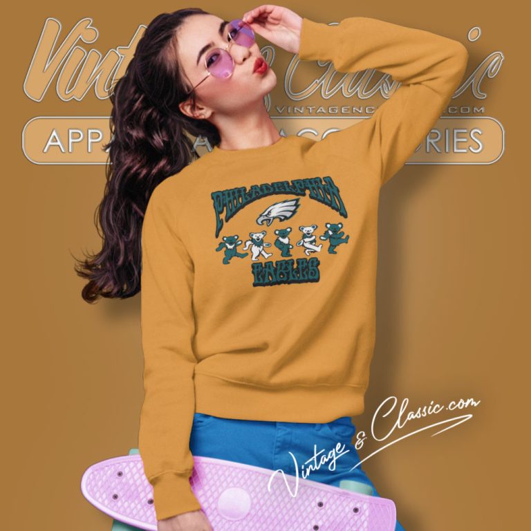 Philadelphia Eagles Grateful Dead Dancing Bears Sweatshirt Philadelphia Eagles Grateful Dead Dancing Bears Sweatshirt
