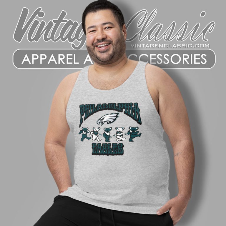 Philadelphia Eagles Grateful Dead Dancing Bears Tank Top Racerback Philadelphia Eagles Grateful Dead Dancing Bears Tank Top Racerback