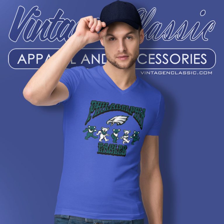 Philadelphia Eagles Grateful Dead Dancing Bears V Neck TShirt Philadelphia Eagles Grateful Dead Dancing Bears V Neck TShirt