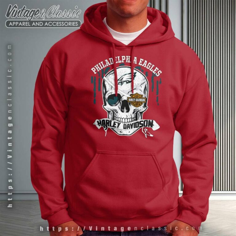Philadelphia Eagles Harley Davidson Skull Hoodie Philadelphia Eagles Harley Davidson Skull Hoodie