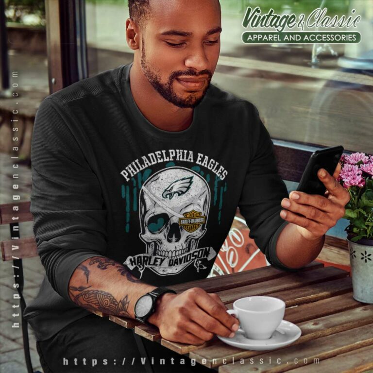 Philadelphia Eagles Harley Davidson Skull Sweatshirt Philadelphia Eagles Harley Davidson Skull Sweatshirt