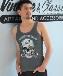 Philadelphia Eagles Harley Davidson Skull Tank Top Racerback