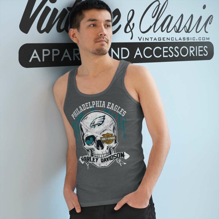 Philadelphia Eagles Harley Davidson Skull Tank Top Racerback Philadelphia Eagles Harley Davidson Skull Tank Top Racerback