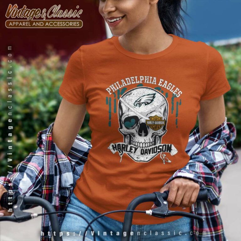 Philadelphia Eagles Harley Davidson Skull Women TShirt Philadelphia Eagles Harley Davidson Skull Women TShirt