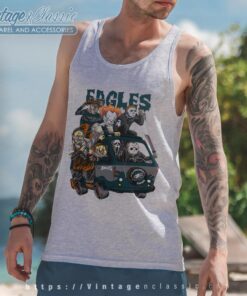 Philadelphia Eagles Horror Movies Characters Halloween Shirt Tank Top Racerback