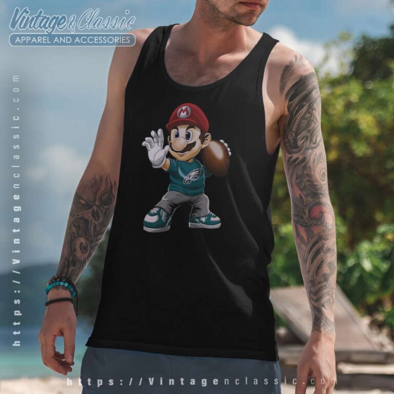 Philadelphia Eagles Mario Nintendo Tank Top Racerback Philadelphia Eagles Mario Nintendo Tank Top Racerback