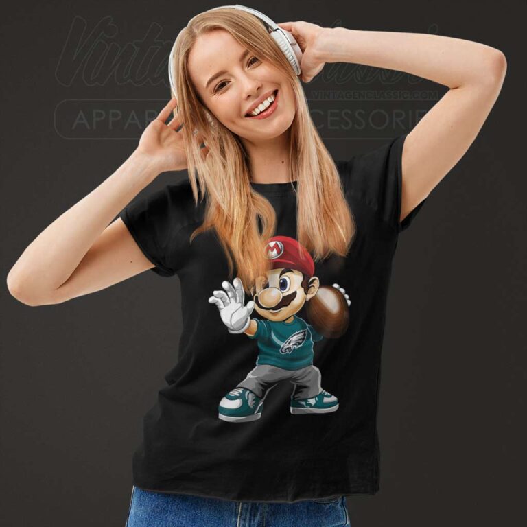 Philadelphia Eagles Mario Nintendo Women TShirt Philadelphia Eagles Mario Nintendo Women TShirt