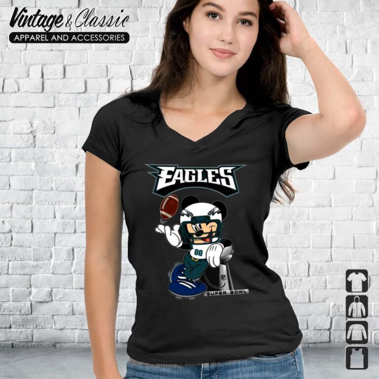 Philadelphia Eagles Mickey Mouse Super Bowl Vneck Philadelphia Eagles Mickey Mouse Super Bowl Vneck