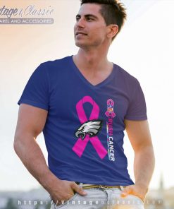 Philadelphia Eagles Nfl Crush Cancer 2023 V Neck TShirt