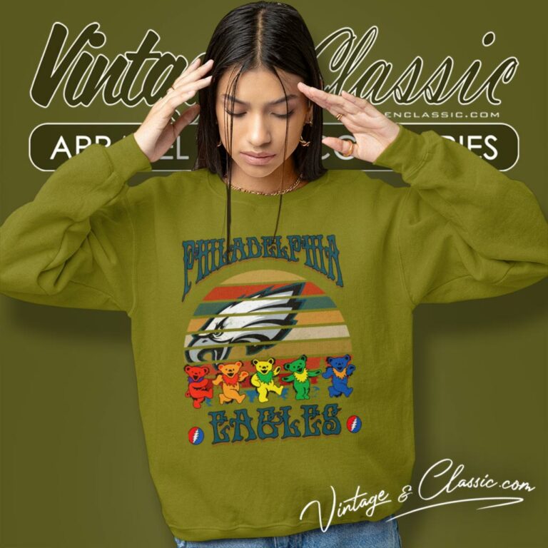 Philadelphia Eagles Nfl Grateful Dancing Bears Retro Sweatshirt Philadelphia Eagles Nfl Grateful Dancing Bears Retro Sweatshirt