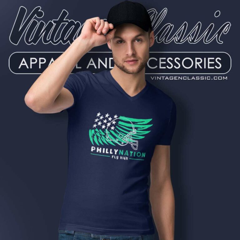 Philadelphia Eagles Philly Nation Fly High V Neck TShirt Philadelphia Eagles Philly Nation Fly High V Neck TShirt
