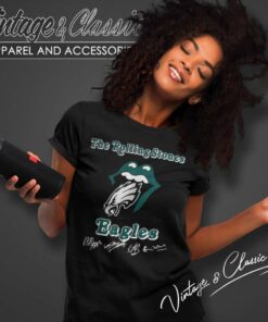 Philadelphia Eagles Rolling Stones Logo Signature Women TShirt
