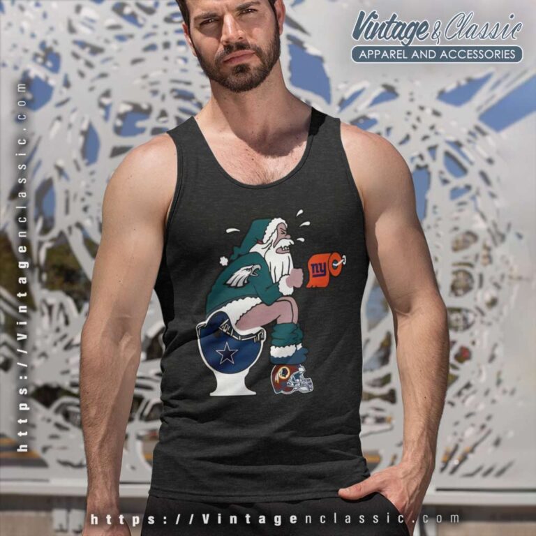 Philadelphia Eagles Santa Dallas Cowboys Toilet Tank Top Racerback Philadelphia Eagles Santa Dallas Cowboys Toilet Tank Top Racerback