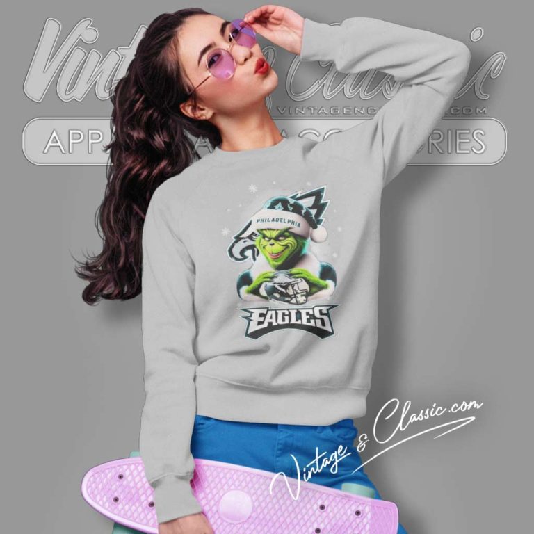 Philadelphia Eagles Santa Grinch Christmas Love Sweatshirt Philadelphia Eagles Santa Grinch Christmas Love Sweatshirt
